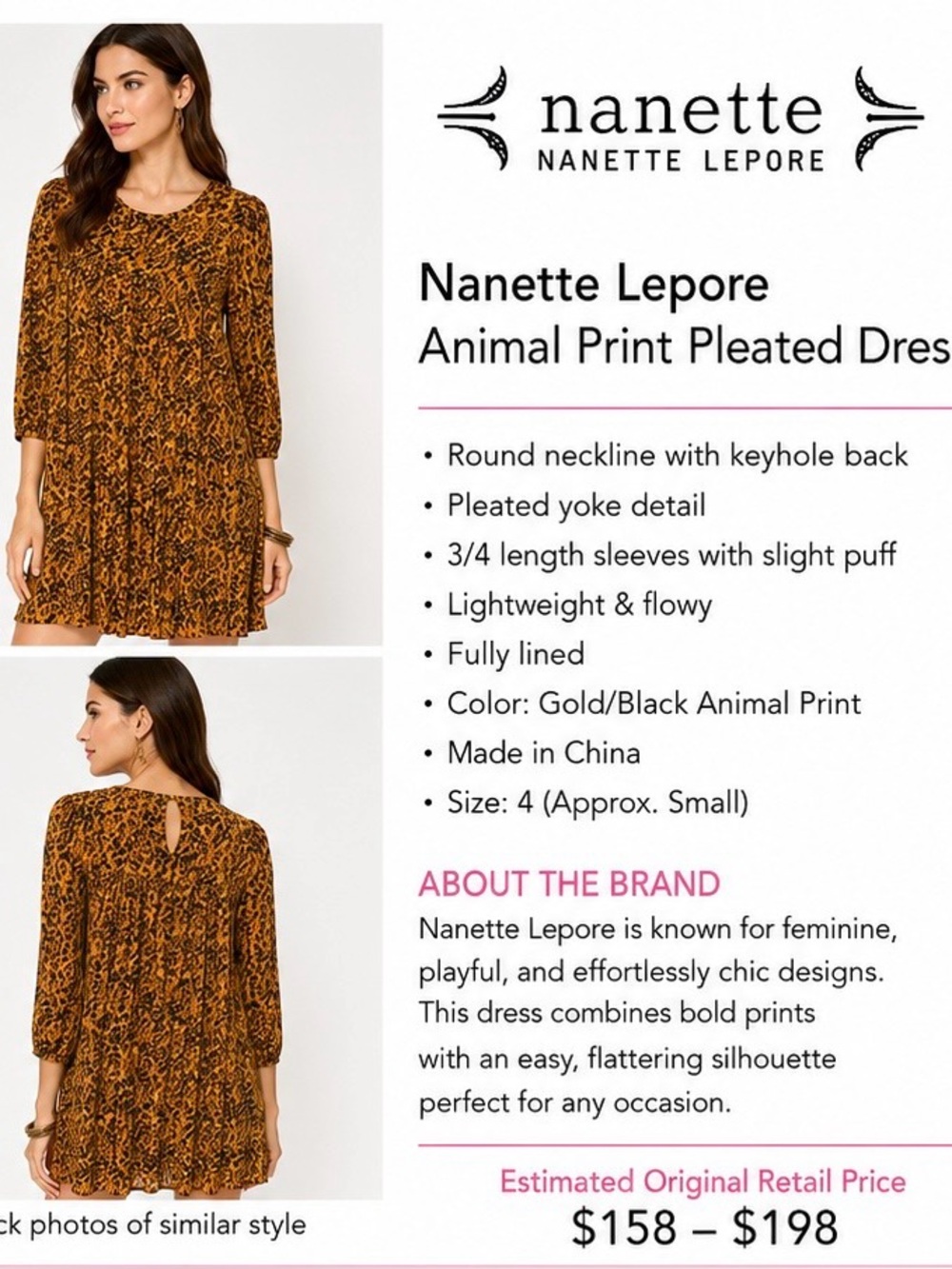21. Nanette Lepore Brown and Black Leopard Print Midi Dress